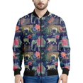 thumbnail image 3 of Chaqueta con cremallera y estampado 3D de elefante tribal para hombre, sudadera con estampado de animales, chaquetas holgadas de calle para primavera y otoño, abrigos de manga larga, 3 of 5