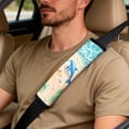 thumbnail image 5 of Xixirimido Car Seat Covers Front Seats Leather Universal Fit for Cars, Vans, Trucks, SUV, Set of 5 Car Seat Protector with Seatbelt Covers & Center Console Cover, Cute Dolphins Beach Floral, 5 of 8