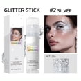 thumbnail image 4 of Silver Cosmetic Glitter Stick for Face Body Hair Eyes Nails Festival Party Concert Carnival Makeup 15g, 4 of 5