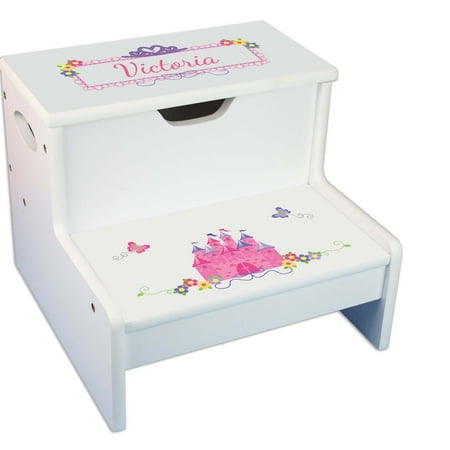 Princess Castle White Storage Step Stool