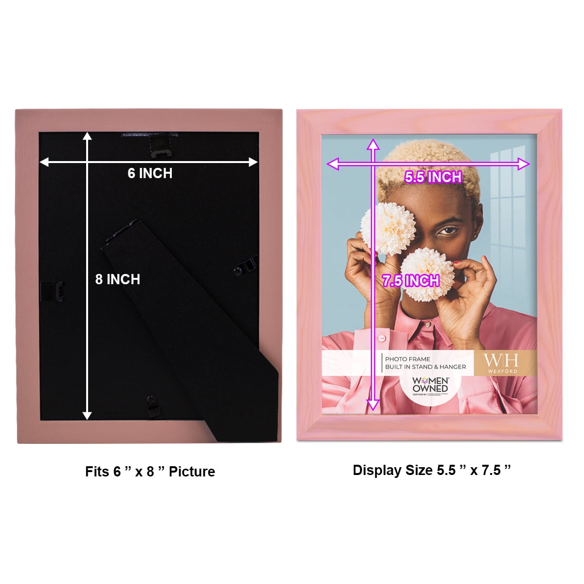 Woodgrain 8 in. x 10 in. Sunset Pink Picture Frame