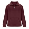 thumbnail image 3 of GigrtiJin Outdoor Leisure Sweatshirt for Men 1/4 Zipper Solid Color Plus Fleece Warm Stand Collar Tops Winter Casual Cozy Blouse, 3 of 6