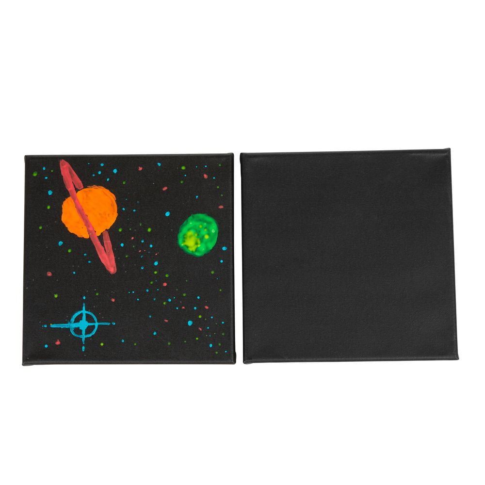 Colorations Black Canvas - Set of 24, 8" x 8"