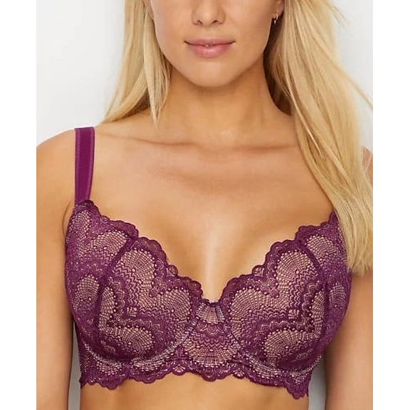 CAMIO MIO Mystic Plum Lace Balcony Underwire Bra, US 32D, UK 32D, NWOT