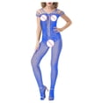 thumbnail image 3 of BONIXOOM Christmas Pajamas For Family Womens Christmas Pajamas Sleepwear None Sleeveless Solid Jumpsuit Blue One Size, 3 of 3