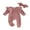 Pink, variant on Bslissey Newborn Baby Girls Footless Jumpsuit Solid Color Long Sleeve Ruffled Zipper Onesie Rompers with Bow Headband Infant Casual Daily Outfit 3M 6M 12M