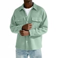 thumbnail image 6 of Handshe Men's Cotton Waffle Knit Button-Down Shirt, Solid Color Long Sleeve, Casual and Comfortable for Daily Wear, 6 of 7