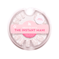 Olive & June Instant Mani Round Extra Short Press-On Nails, White, Super Stars, 42 Pieces