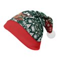 thumbnail image 4 of LIZUOJUN Under $5 Christmas Santa Hat For Adults Long Tail Style Snug Fit Holiday Hat Christmas Headwear Gift Snowflake Tree Print White Fur-Trimmed Brim White Pom Pom Accent, M, 4 of 4