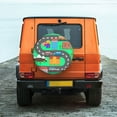 thumbnail image 7 of DouZhe Waterproof Spare Tire Cover, Cartoon Town Street Road Prints Adjustable Wheel Covers Fit for Jeep Trailer RV SUV Car, 15 inch, 7 of 7