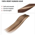 thumbnail image 3 of AmPm Tape In Hair Extensions Human Hair 20pcs 16 Inch 50g /Dark Blonde/ Ombre 100% Remy Human Hair Balayage Rooted Hair Invisible Seamless Skin Weft Double Side Tape for Women, 3 of 7