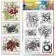 thumbnail image 1 of Sellos transparentes vintage con texto, diseño de frutas dulces, de silicona, con arándanos, cerezas, fresas y uvas., 1 of 9