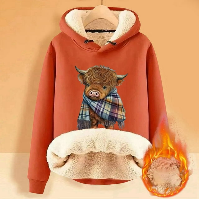 Chandail à Capuche Décontracté pour Femmes, Mode Imprimée, Confortable, Doublé, Manches Longues, Chandail-Over Fin, Chandails en Molleton Confortables pour Femmes, Chandail en Molleton Lourd pour Femmes, Grand Chandail à Capuche, Chandail-Over pour Femmes, Yoga