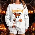 thumbnail image 2 of Womens Halloween Sweatshirt Crew Neck Spooky Season Novelty Ghost Pumpkin Long Sleeve Pullover Sweatshirts Fall Fashion Outfits for Women, 2 of 5