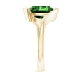 thumbnail image 3 of ANGARA Semi Solitaire Lab Grown 3.39 Ct Emerald Bypass Engagement Ring in 14K Yellow Gold for Women (Size-10mm) | May Birthstone, Anniversary, Jewelry Gift for Women | Lab Grown Emerald Ring, 3 of 8