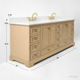 thumbnail image 6 of Audrey 84 in. Bath Vanity Set in Oak with White Quartz Top and Undermount Basin, 6 of 10