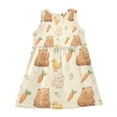 thumbnail image 3 of Girls Dress Capybara Carrot Duck Sleeveless Dress for Girls Hem A-Line Casual Sundress, 3 of 7