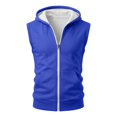 thumbnail image 5 of RUTAYY Men's Sleeveless Zip Up Hoodie Drawstring with Pocket Solid Color Casual Vest Sweatshirt Blue, 5 of 6