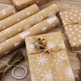 thumbnail image 2 of Papel de regalo de Navidad Kraft, rollo de papel de regalo de Navidad, rollo de papel Kraft, color de embalaje, papel de regalo marrón elegante navideño grueso, papel de regalo retro tradicional,, 2 of 5