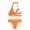 Orange, variant on YDLCAFD Easter Two Piece Print Bikini Women High Set Piece Wrap Waist Retro Front Swimsuit Ruched Vintage Tow Swimwears Tankinis Set