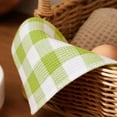 thumbnail image 5 of PurpleEssences Waffle Weave Check Plaid Kitchen Towels, 100% Cotton, 12x12, 8-Pack, Light Green/White, 5 of 6