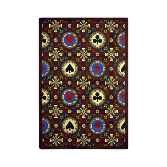 Stacked Deck 7'8" x 10'9" Area Rug In Color Burgundy