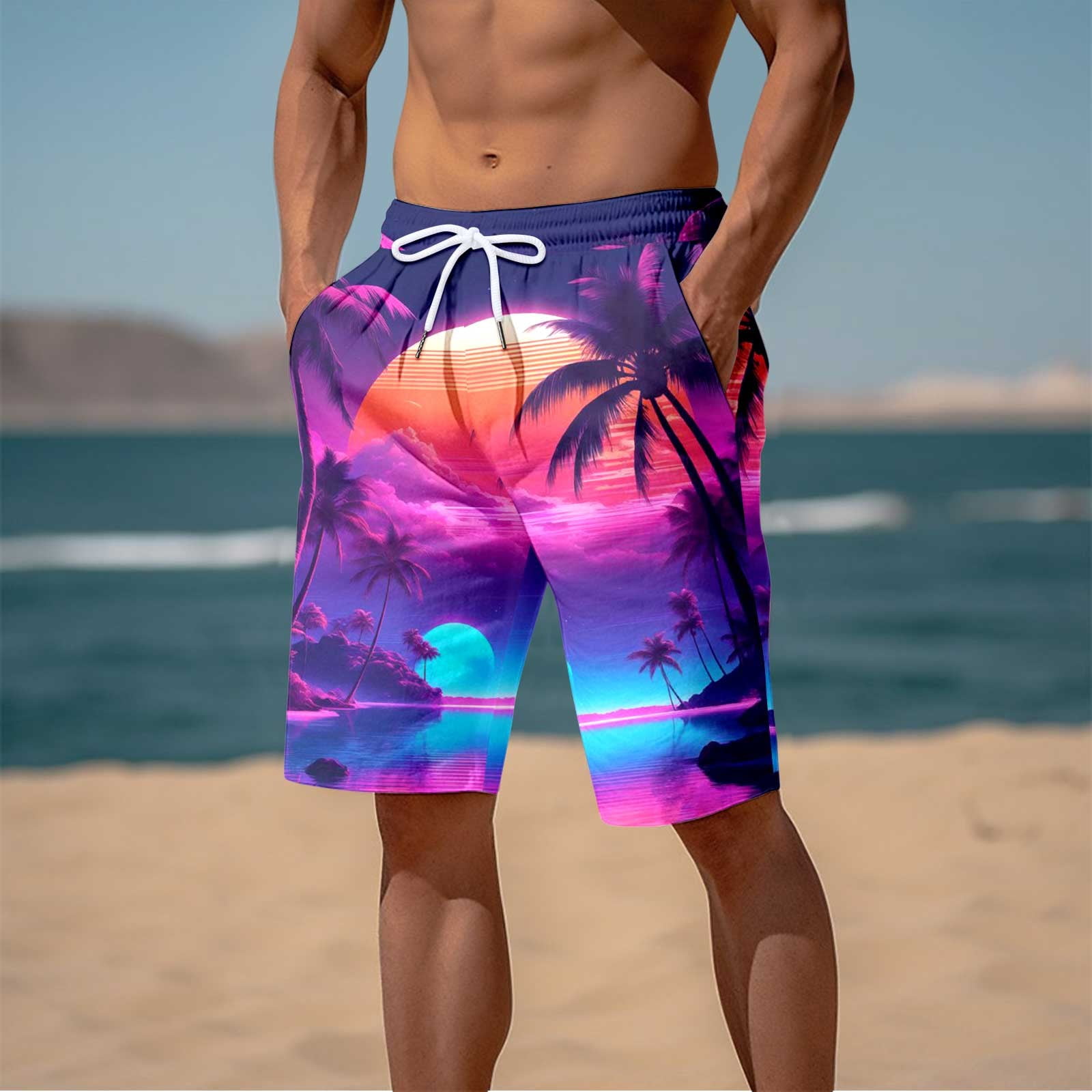 Mens Swim Shorts Solid Color Beach Outfits Men Mens Wet Y Swim