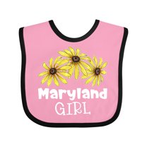 Inktastic Maryland Girl Black Eyed Susans Flowers Girls Baby Bib