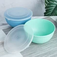 thumbnail image 5 of Zhuge 2pcs Unbreakable Cereal Bowls with Lids - Wheat Straw Fiber Bowls for Cereal or Salad-6.1*6.1*3.14inch,Beige, 5 of 5