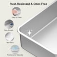 thumbnail image 3 of Extra Large Enclosed Cat Litter Boxes for Big Cats Multiple, Stainless Steel Litter Box with Lid, Metal Cat Litter Box with Mat, Easy to Clean, Silver Gray, 3 of 9