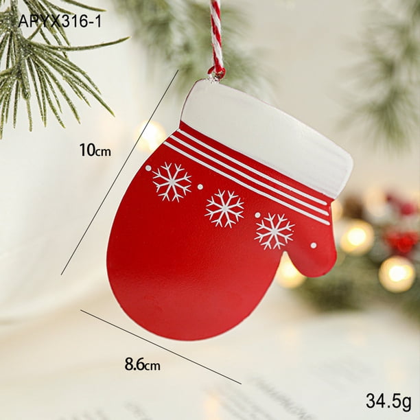 Colgante Navideño Hot6sl Hierro Pintado con botas Guantes y calcetines
