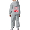 thumbnail image 5 of LIIPEE Autumn Winter Outfit Sets For Girls Bow Graphic Long Sleeve Pullover Hoodies And Sweatpants 2 Piece Set Kids Casual Comfortable Cute Outfits,8-9 Years, 5 of 7