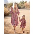 thumbnail image 2 of Robe Bohème à Fleurs pour Mère et Fille, Femmes, Enfants, Filles, Décontractée, Robe d'Été Familiale, 2 of 5