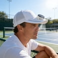 thumbnail image 2 of USB Solar-Powered Fan Hat, Solar Charging Sun Hat, LED Display Cooling Hat, Mesh Baseball Cap with Fan, Outdoor Sun Protection Hat for Men and Women （White）, 2 of 7