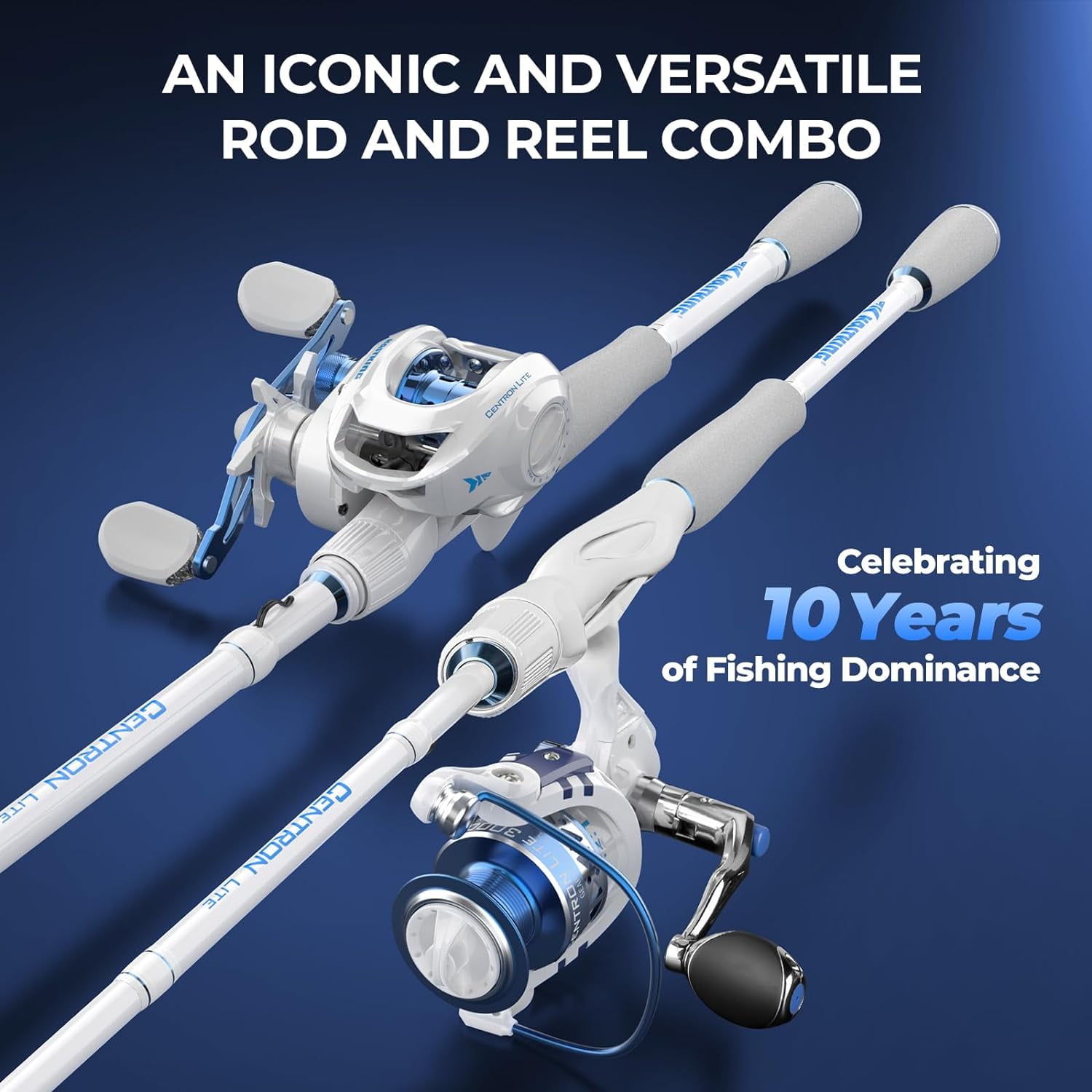 KastKing Baitcaster Fishing Rod and Reel Combo, Cast-6'0" Medium- Left Handed, SS Guides with Ceramic Rings-Centron Lite