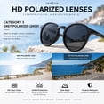 thumbnail image 6 of IVYTIG Phoenix Vintage TR90 Narrow Fit Mini Fashion Polarized Sunglasses for Men Women, Round Shape, Shiny Black, 6 of 7
