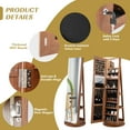 thumbnail image 5 of Giantex 360° Swivel Jewelry Cabinet, Lockable Jewelry Armoire w/Full-Length Mirror & 3-Color LED Lights, Freestanding Jewelry Organizer w/Inside Mirror, Foldable Shelf, Brown, 5 of 10