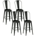 thumbnail image 1 of HOMCOM 24" Set of 4 Bar Stools Industrial Removable Back Metal Frame Black, 1 of 10