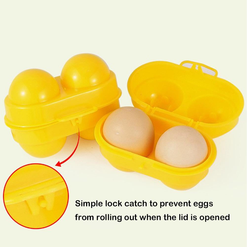 Grid Portable Egg Storage Box Carton Kitchen Organizer Utensils Yellow