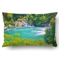 thumbnail image 1 of BOSDECO Waterfall Lake Landscape Pillowcase Pillow Cushion Cover 20x30 inch, 1 of 1