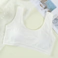 thumbnail image 2 of Girls Training Bras Ages 12 Racerback Seamless Wireless Sport Bra Soft and Breathable Cotton Undies Clothes Solid Color Big Girl's Padded Bralette White 10-12 Years, 2 of 4