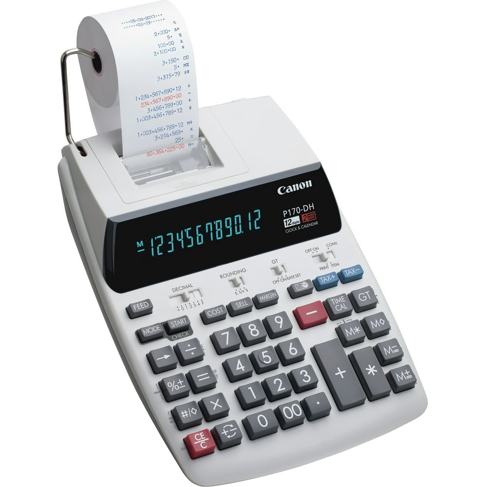 Canon P170DH 12Digit Printing Calculator Black/Red Print 2.3 Lines/Sec
