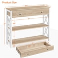 thumbnail image 7 of Topeakmart X Design Console Table w/ 1 Drawer & 2 Shelves, Gray, Light Oak, 7 of 7