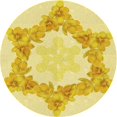 thumbnail image 1 of Ahgly Company Tapis Rond Lavable en Machine Intérieur Transitionnel Jaune, 3 Pieds Rond, 1 of 7