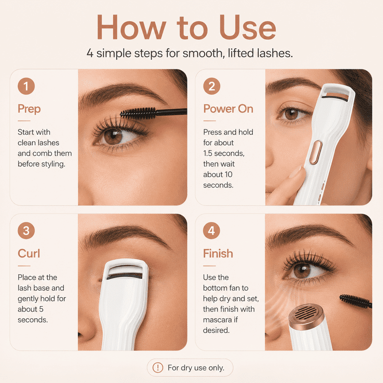 MTUYELI 2-in-1 Heated Lash Curler with Fan photo 5