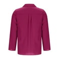 thumbnail image 4 of Delliss Women's Button Lapel Baggy Top Solid Color Long Sleeve Blouse S-3XL, 4 of 6