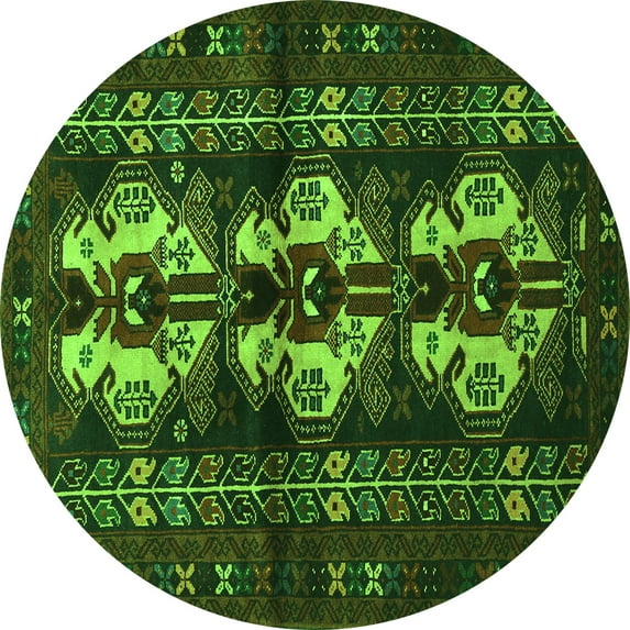 Ahgly Company Indoor Round Persian Green Traditional Area Rugs, 6' Round