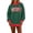 Dark Green, variant on Womens Holiday Letter Sweatshirt Polka Dot Edge Oversized Long Sleeve Pullover Tops Crew Neck Casual Shirts Fashion Warm Blouses