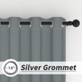 thumbnail image 4 of Lfeey Blackout Curtains for Bedroom 63 inch Long, Gray White, Modern Minimalist Thermal Insulated Grommet Window Drapes, 2 Panels, 4 of 6
