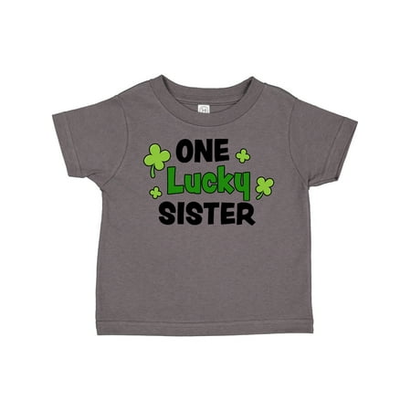 

Inktastic One Lucky Sister with Shamrocks Gift Toddler Toddler Girl T-Shirt